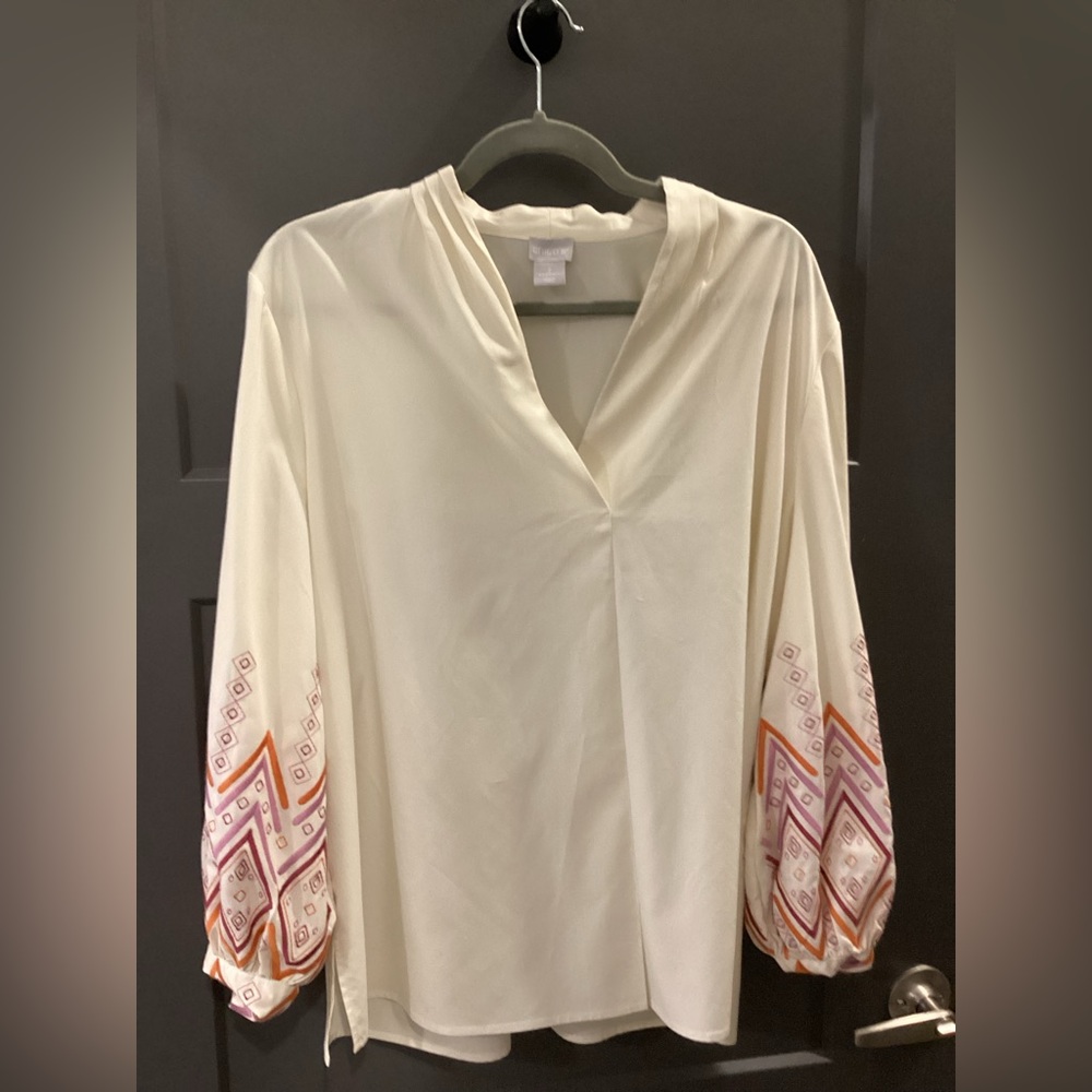 Chicos blouse with embroidered sleeves